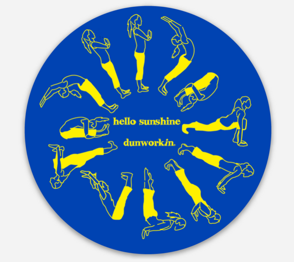 Sticker Hello Sunshine Yoga 3 Round – dunworkin