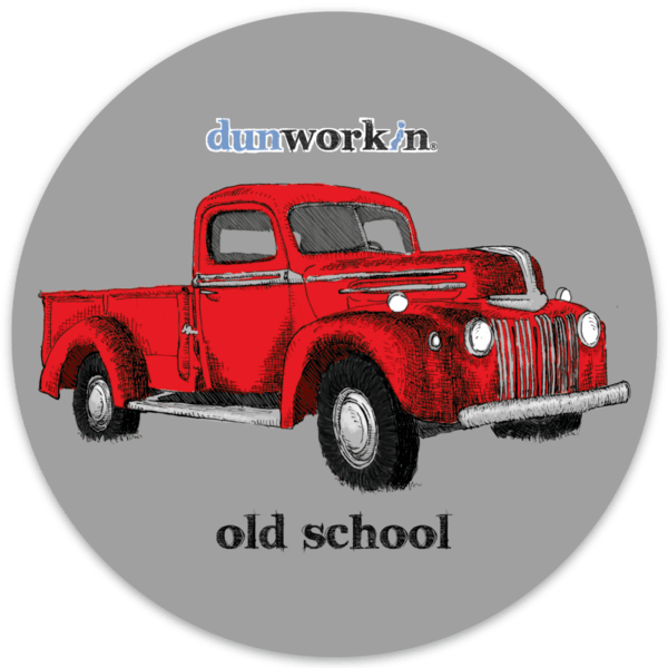 Sticker Old School 4"round Sticker
