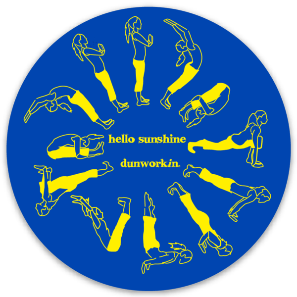 Sticker Hello Sunshine Yoga  3" Round