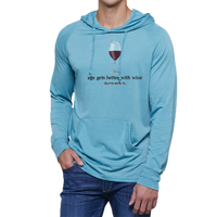 Age Gets Better With Wine Unisex Light Weight Vintage Wash Hoodie