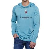 Age Gets Better With Wine Unisex Light Weight Vintage Wash Hoodie
