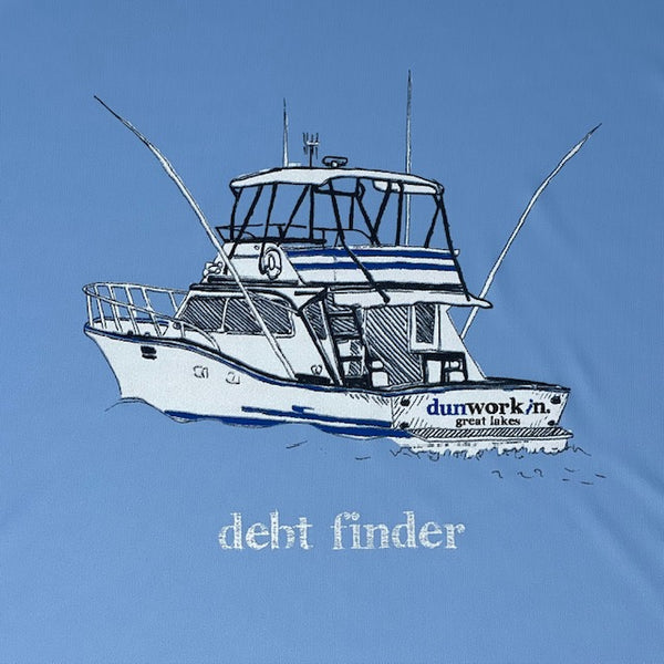 Debt Finder Mens Fishing Boat Long Sleeve Islander SPF 50+ Performance Tee