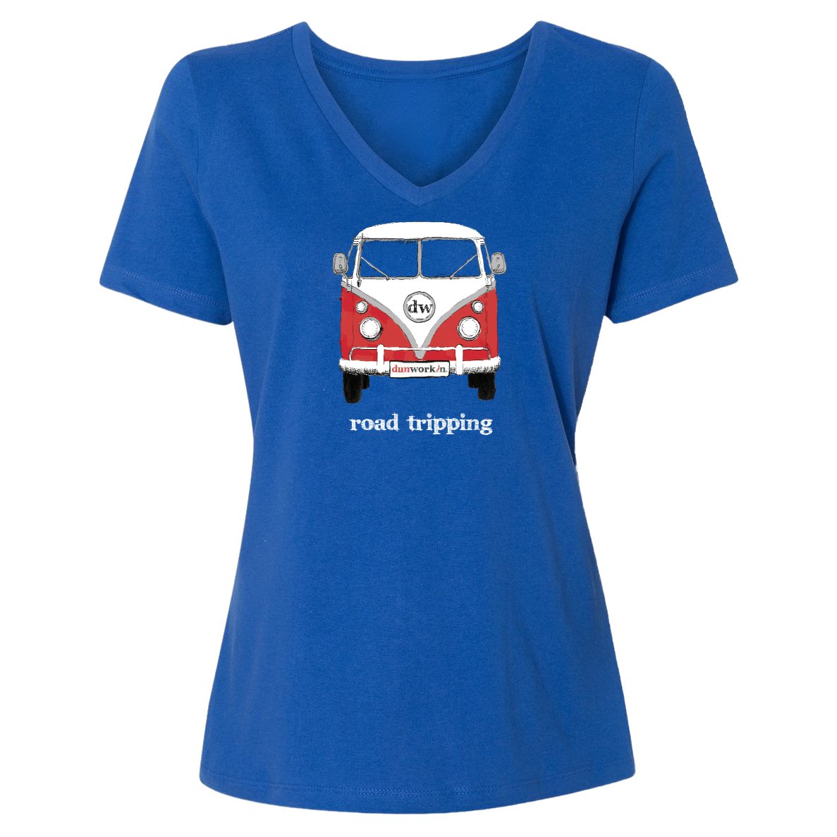 Road Tripping DW Women's SS V Neck - dunworkin 