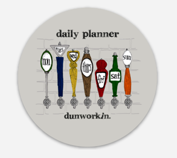 Sticker Daily planner 4" Round - dunworkin 
