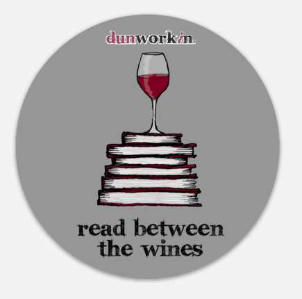 Sticker Reading Between The Wines - dunworkin 